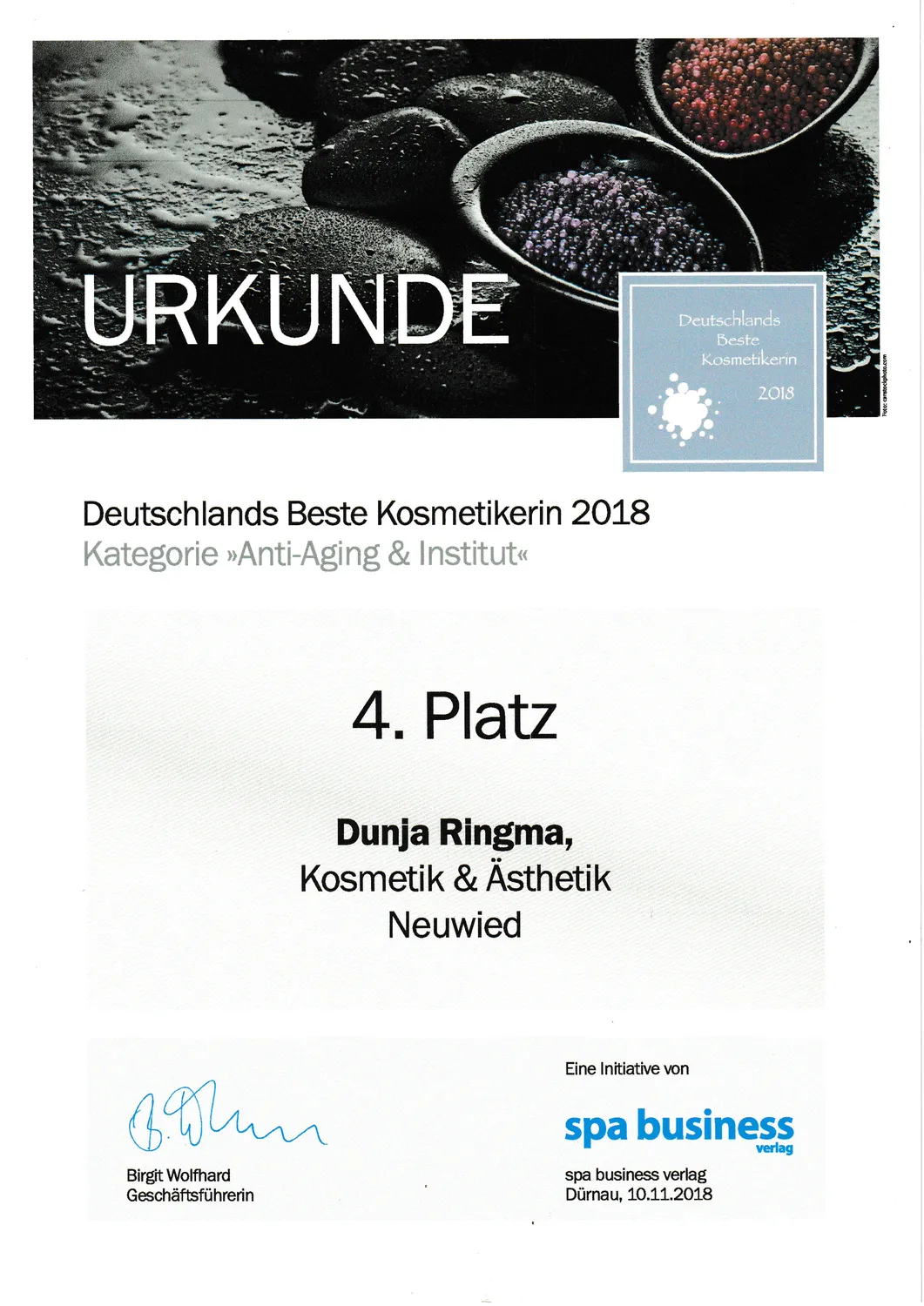 RATENZAHLER - Kosmetik & Ästhetik - Zertifikat